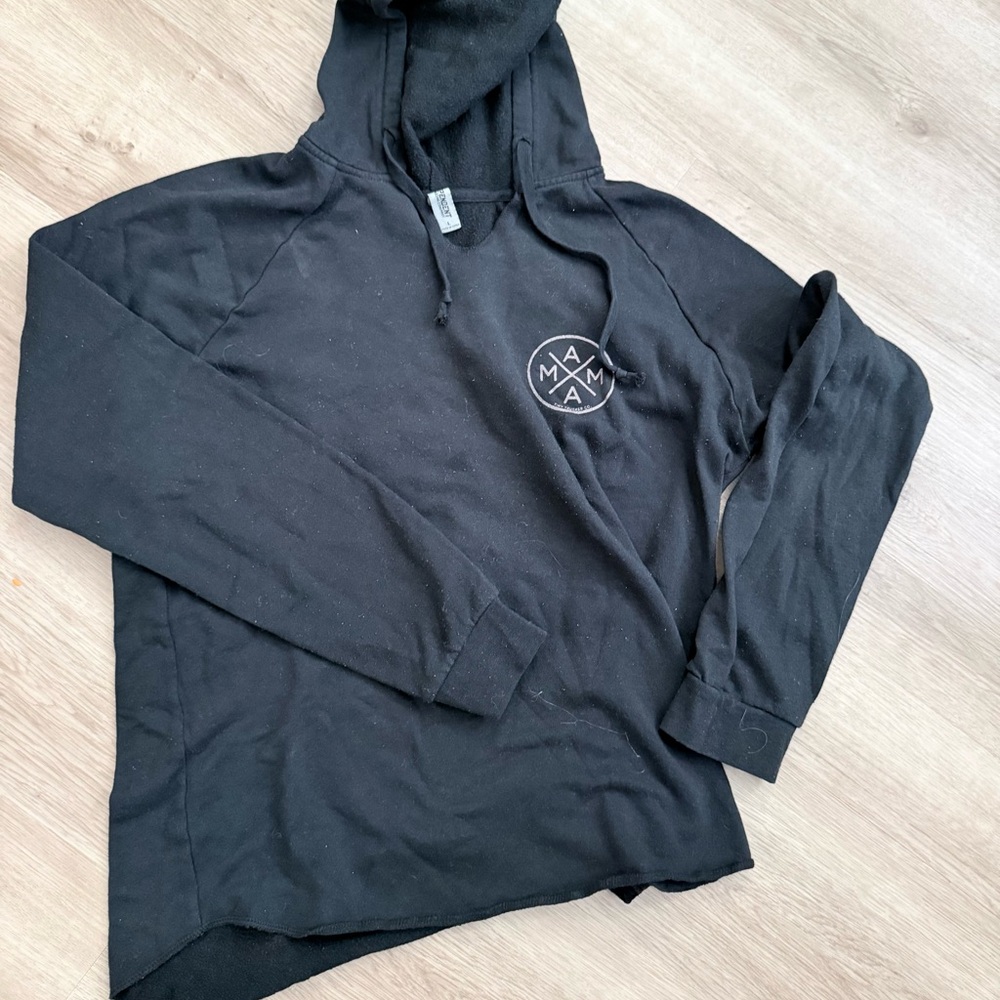 The Mama X Beans Black Hoodie Sweater with Gold Mama Logo
